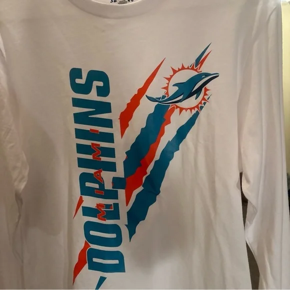 STARTER White Miami Dolphins Long Sleeve Shirt - Picture 7 of 7